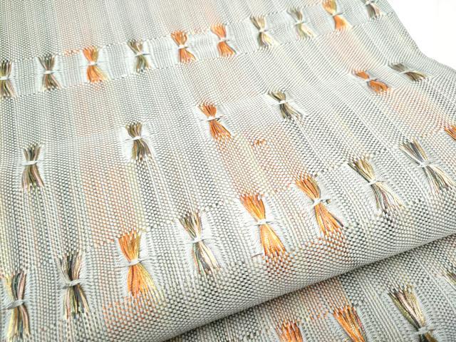 平和屋着物●太鼓柄袋帯　もじり織　縞　金糸　正絹　逸品　CABF8760hy