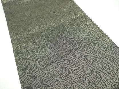 平和屋着物▽両面　六通柄袋帯　スリーシーズン　春夏秋　櫛織　流水文　正絹　逸品　CABF8764hy