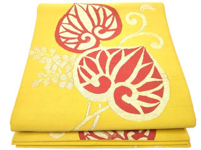 平和屋着物●爪掻き本綴れ　太鼓柄袋帯　葵　金糸　正絹　逸品　CABF8766hy