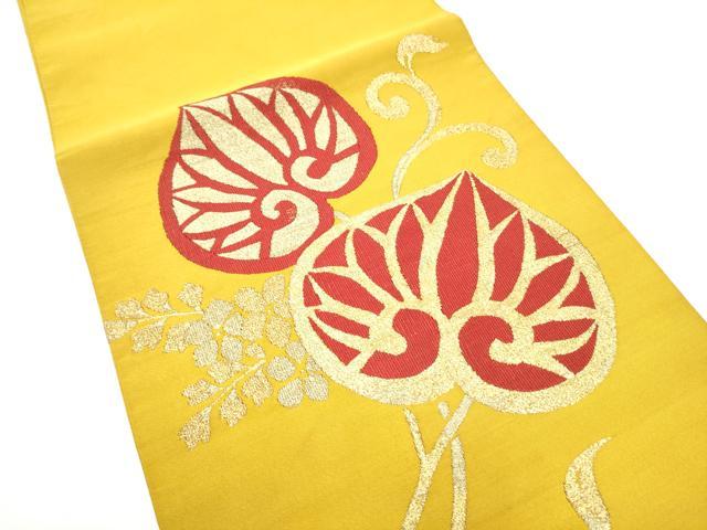 平和屋着物●爪掻き本綴れ　太鼓柄袋帯　葵　金糸　正絹　逸品　CABF8766hy