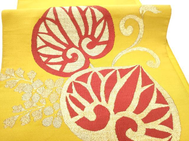 平和屋着物●爪掻き本綴れ　太鼓柄袋帯　葵　金糸　正絹　逸品　CABF8766hy