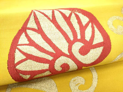 平和屋着物●爪掻き本綴れ　太鼓柄袋帯　葵　金糸　正絹　逸品　CABF8766hy