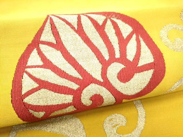 平和屋着物●爪掻き本綴れ　太鼓柄袋帯　葵　金糸　正絹　逸品　CABF8766hy