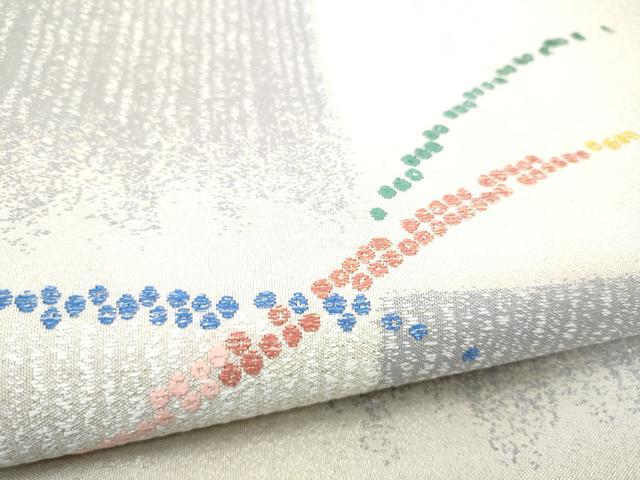 平和屋着物●六通柄袋帯　八重織　霞文　金糸　正絹　逸品　CABF8769hy