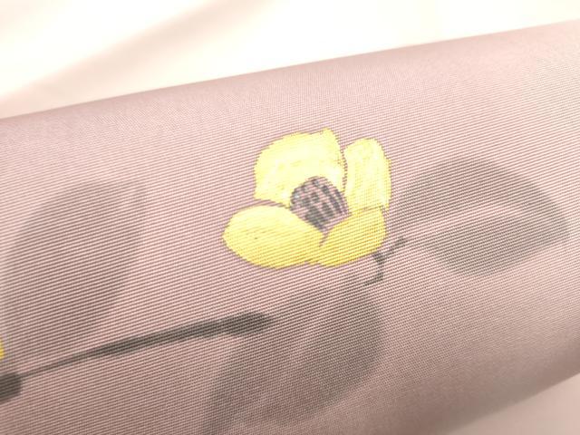 平和屋着物●銀座きしや　塩瀬　九寸名古屋帯　手描き　枝椿　金彩　正絹　逸品　CABF8774hy