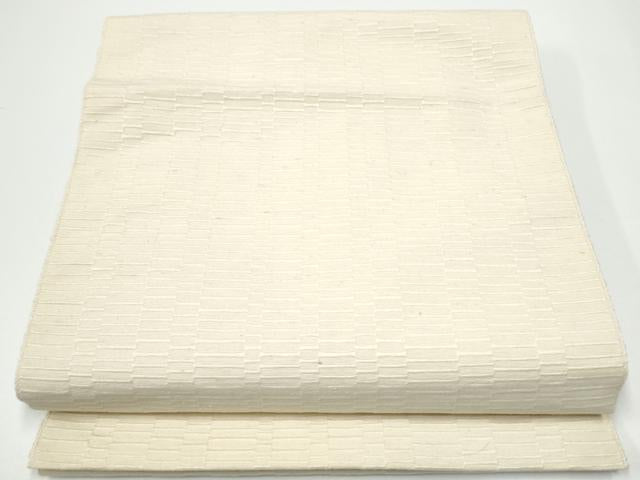 平和屋着物●首里　ロートン織　道屯織　八寸名古屋帯　色無地　生成色　正絹　逸品　CABF8776hy