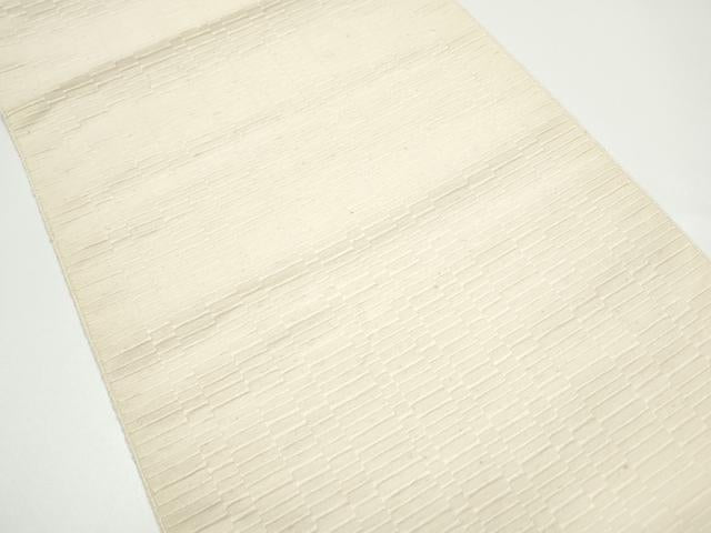 平和屋着物●首里　ロートン織　道屯織　八寸名古屋帯　色無地　生成色　正絹　逸品　CABF8776hy