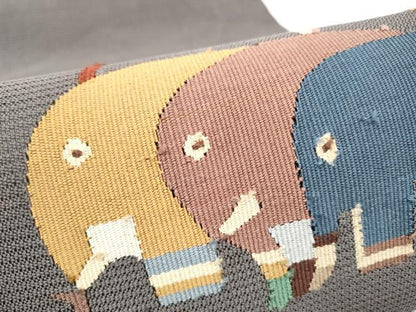 平和屋着物●八寸名古屋帯　すくい織　像　正絹　逸品　CABF8778hy