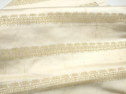 平和屋着物●九寸名古屋帯　獅噛文長斑錦　金糸　正絹　逸品　CABF8785hy