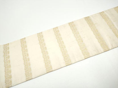平和屋着物●九寸名古屋帯　獅噛文長斑錦　金糸　正絹　逸品　CABF8785hy