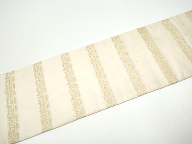 平和屋着物●九寸名古屋帯　獅噛文長斑錦　金糸　正絹　逸品　CABF8785hy
