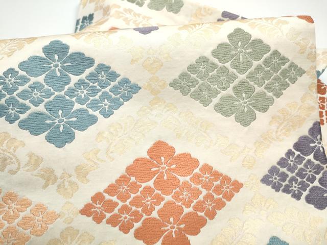 平和屋着物●九寸名古屋帯　唐織　作家物　花菱文　三越扱い　正絹　逸品　CABF8786hy