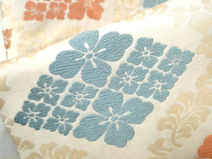 平和屋着物●九寸名古屋帯　唐織　作家物　花菱文　三越扱い　正絹　逸品　CABF8786hy