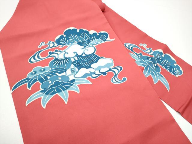 平和屋着物●塩瀬　九寸名古屋帯　藍　型染め　証紙付き　正絹　逸品　CABF8794hy