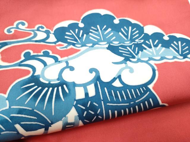 平和屋着物●塩瀬　九寸名古屋帯　藍　型染め　証紙付き　正絹　逸品　CABF8794hy