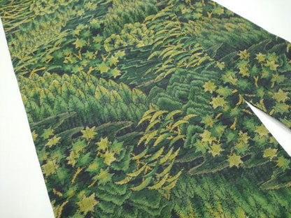 平和屋着物●全通柄　九寸名古屋帯　紬地　樹林文　正絹　逸品　CABF8800hy