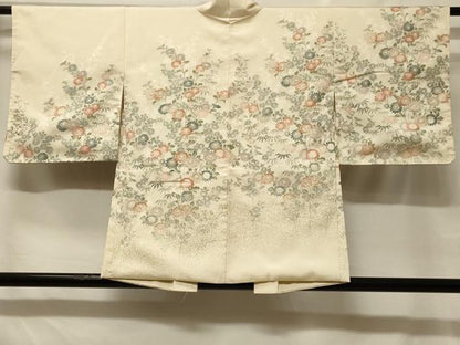 平和屋着物＃羽織　寿光織　草花文　金糸　正絹　逸品　未使用　CABF8802in