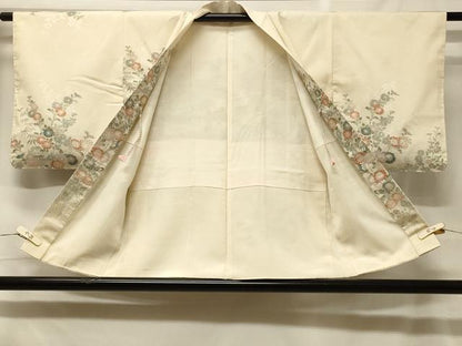 平和屋着物＃羽織　寿光織　草花文　金糸　正絹　逸品　未使用　CABF8802in