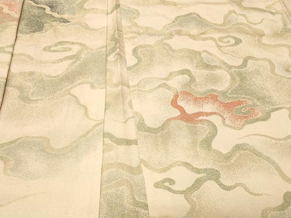 平和屋着物＃羽織　寿光織　霞文　金糸　正絹　逸品　未使用　CABF8804in