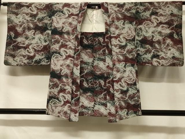 平和屋着物＃羽織　抽象文　黒地　金彩　正絹　逸品　CABF8806in