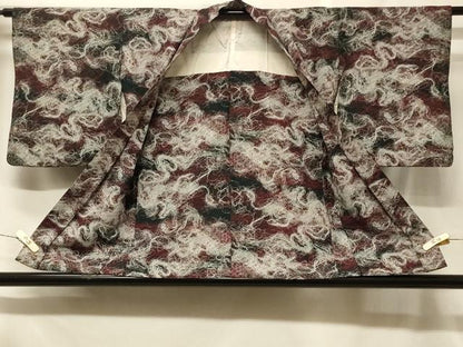 平和屋着物＃羽織　抽象文　黒地　金彩　正絹　逸品　CABF8806in