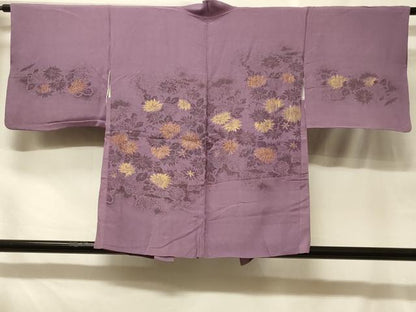 平和屋着物＃羽織　寿光織　草花文　金糸　正絹　逸品　CABF8809in