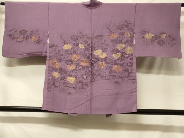 平和屋着物＃羽織　寿光織　草花文　金糸　正絹　逸品　CABF8809in