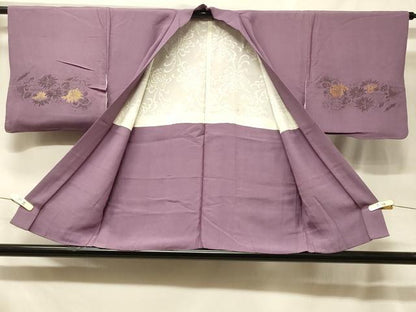 平和屋着物＃羽織　寿光織　草花文　金糸　正絹　逸品　CABF8809in