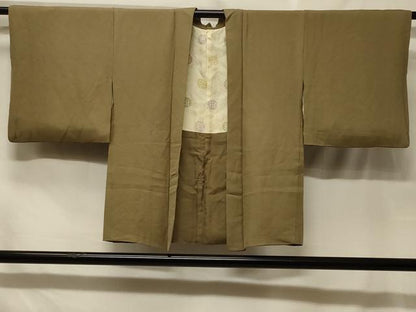 平和屋着物＃羽織　色無地　菱地紋　肥後煤竹色　正絹　逸品　CABF8811in