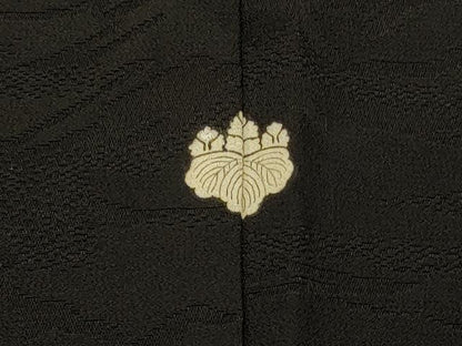 平和屋着物＃羽織　寿光織　立波文　黒地　金銀糸　正絹　逸品　CABF8812in
