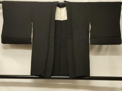 平和屋着物＃羽織　寿光織　花籠文　黒地　金銀糸　正絹　逸品　CABF8815in