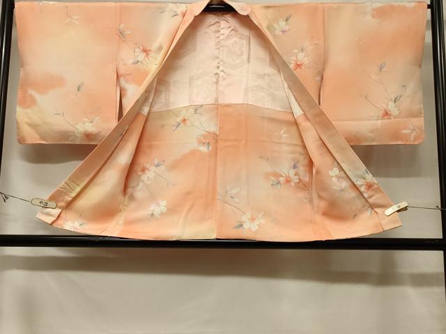平和屋着物＃羽織　地紋起こし　枝花文　暈し染め　正絹　逸品　未使用　CABF8819in