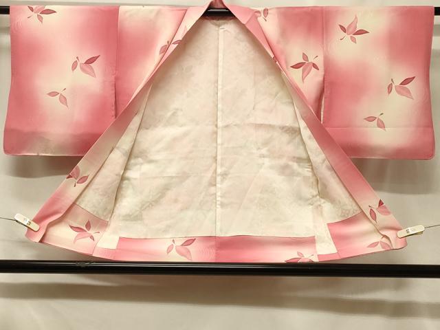 平和屋着物＃羽織　地紋起こし　流水舞葉文　暈し染め　正絹　逸品　未使用　CABF8822in