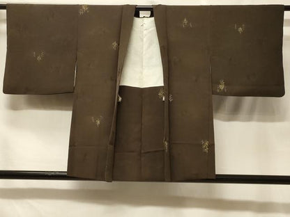平和屋着物＃羽織　地紋起こし　草木文　正絹　逸品　CABF8827in