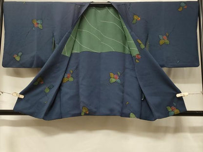 平和屋着物＃道行コート　地紋起こし　枝花文　金彩　正絹　逸品　CABF8828in