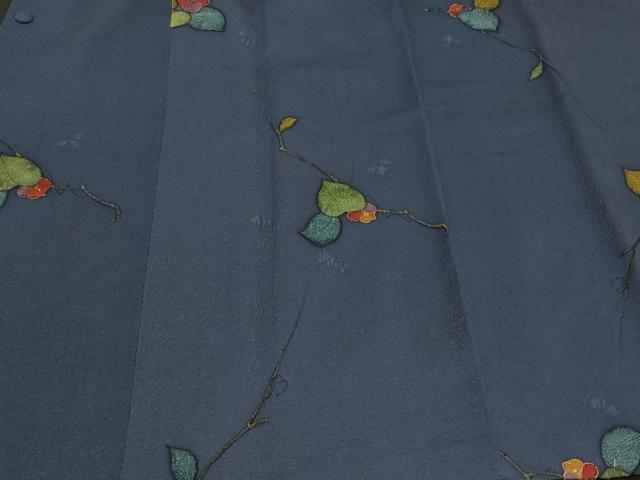 平和屋着物＃道行コート　地紋起こし　枝花文　金彩　正絹　逸品　CABF8828in