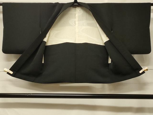 平和屋着物＃羽織　駒刺繍　総刺繍　槍梅文　黒地　正絹　逸品　CABF8838in