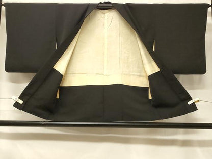 平和屋着物＃羽織　寿光織　遠山風景文　黒地　金銀糸　正絹　逸品　CABF8840in