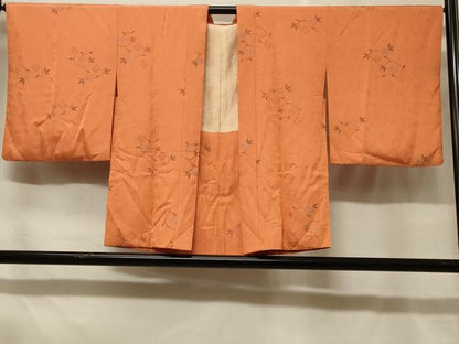 平和屋着物＃羽織　地紋起こし　草花文　正絹　逸品　CABF8842in