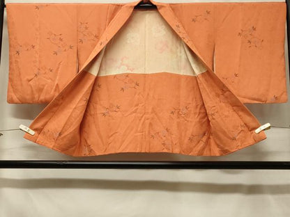 平和屋着物＃羽織　地紋起こし　草花文　正絹　逸品　CABF8842in