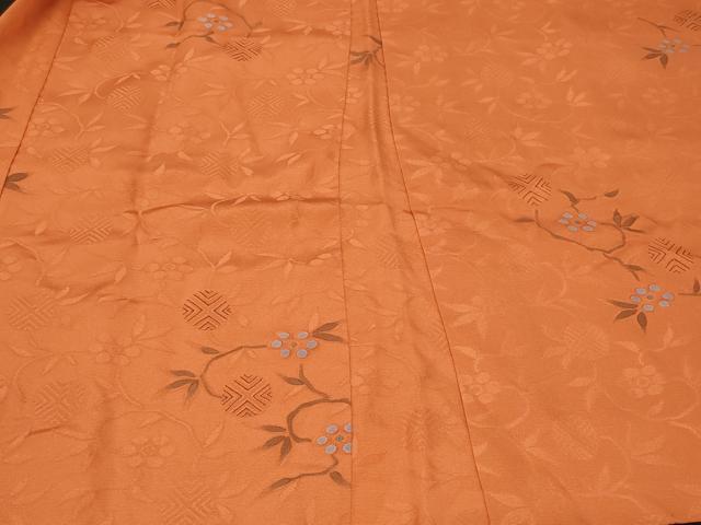 平和屋着物＃羽織　地紋起こし　草花文　正絹　逸品　CABF8842in