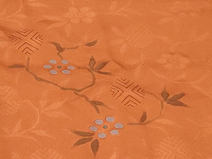 平和屋着物＃羽織　地紋起こし　草花文　正絹　逸品　CABF8842in