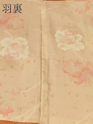 平和屋着物＃羽織　地紋起こし　草花文　正絹　逸品　CABF8842in