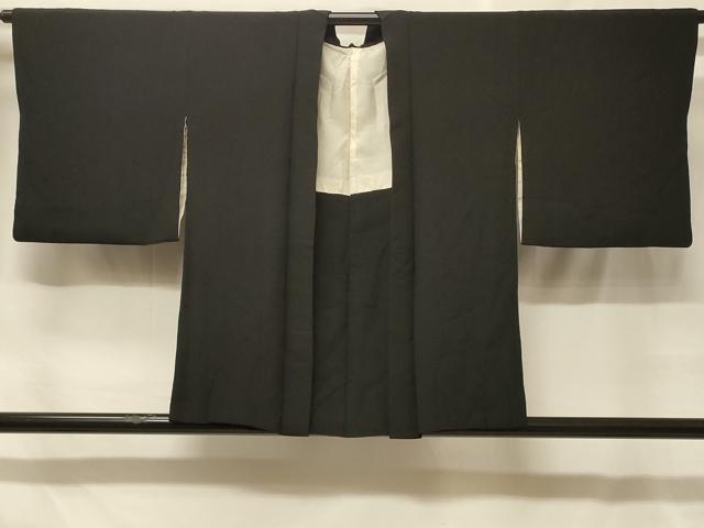 平和屋着物＃羽織　寿光織　檜扇花唐草文　黒地　金銀糸　正絹　逸品　CABF8843in