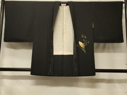 平和屋着物＃羽織　カラー　暈し染め　黒地　正絹　逸品　CABF8846in