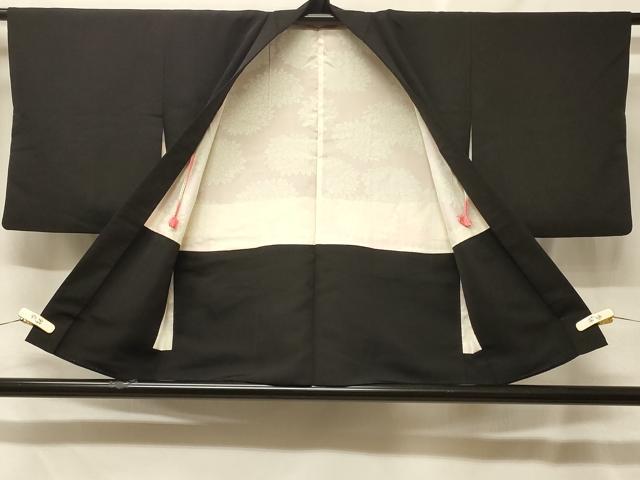 平和屋着物＃羽織　寿光織　文箱草花文　黒地　金銀糸　正絹　逸品　CABF8847in