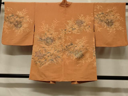 平和屋着物＃羽織　草花文　金糸　正絹　逸品　CABF8849in