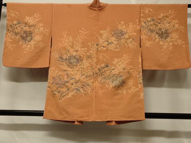 平和屋着物＃羽織　草花文　金糸　正絹　逸品　CABF8849in
