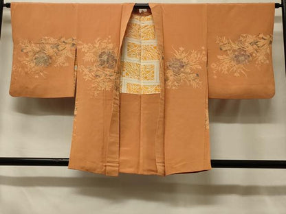 平和屋着物＃羽織　草花文　金糸　正絹　逸品　CABF8849in