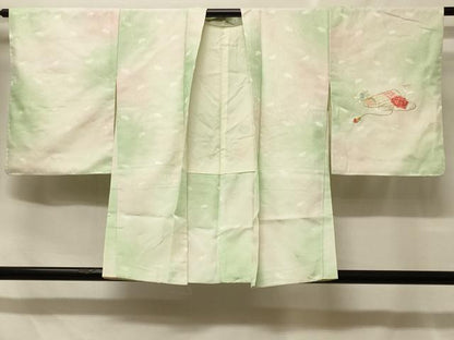 平和屋着物＃羽織　刺繍　文箱草花文　暈し染め　金銀糸　正絹　逸品　CABF8854in